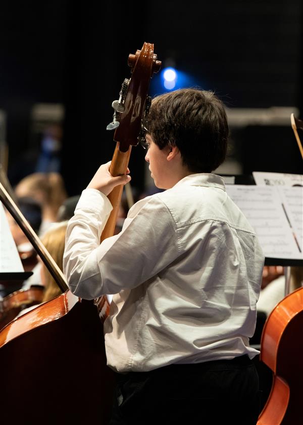 Students performing at the 2023-2024 All County Orchestra Concert